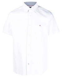 Chemise à manches courtes brodée blanche Tommy Hilfiger