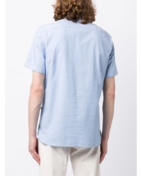 Chemise à manches courtes brodée bleu clair BOSS