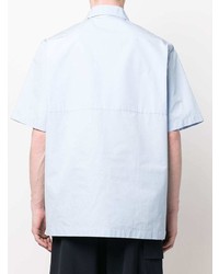 Chemise à manches courtes brodée bleu clair Jil Sander