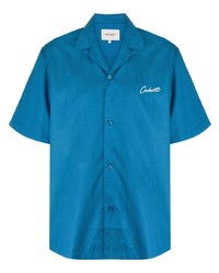Chemise à manches courtes brodée bleue Carhartt WIP