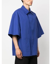 Chemise à manches courtes brodée bleue Off-White