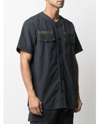 Chemise à manches courtes brodée noire Maharishi