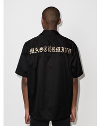 Chemise à manches courtes brodée noire Mastermind Japan