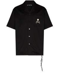 Chemise à manches courtes brodée noire Mastermind Japan