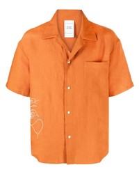 Chemise à manches courtes brodée orange Bethany Williams