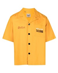 Chemise à manches courtes brodée orange GALLERY DEPT.