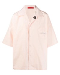 Chemise à manches courtes brodée rose ACUPUNCTURE 1993