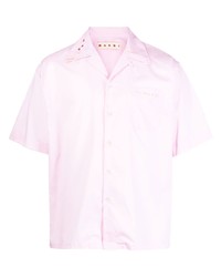 Chemise à manches courtes brodée rose Marni