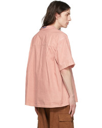 Chemise à manches courtes brodée rose Adish