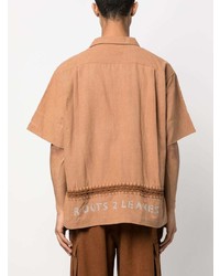 Chemise à manches courtes brodée tabac Story Mfg.