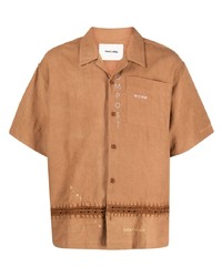 Chemise à manches courtes brodée tabac Story Mfg.