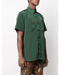 Chemise à manches courtes brodée vert foncé Needles