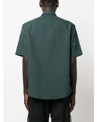 Chemise à manches courtes brodée vert foncé Oamc