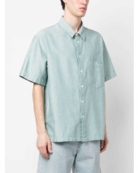 Chemise à manches courtes brodée vert menthe Isabel Marant