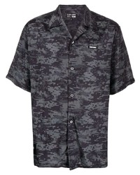 Chemise à manches courtes camouflage bleu marine Izzue