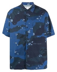 Chemise à manches courtes camouflage bleu marine Off-White