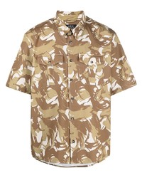 Chemise à manches courtes camouflage marron clair A.P.C.