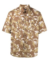 Chemise à manches courtes camouflage marron clair A.P.C.