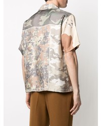Chemise à manches courtes camouflage marron clair Amiri