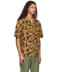 Chemise à manches courtes camouflage marron clair Palm Angels