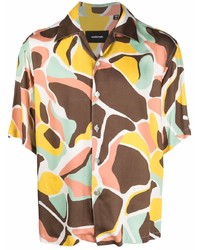 Chemise à manches courtes camouflage marron Costumein