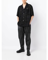 Chemise à manches courtes camouflage noire Feng Chen Wang