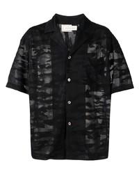 Chemise à manches courtes camouflage noire Feng Chen Wang