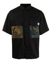 Chemise à manches courtes camouflage noire VERSACE JEANS COUTURE