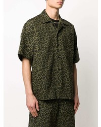 Chemise à manches courtes camouflage olive Marni