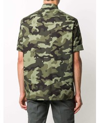 Chemise à manches courtes camouflage olive Neil Barrett