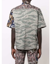 Chemise à manches courtes camouflage olive Diesel