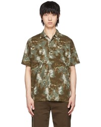Chemise à manches courtes camouflage olive Clot