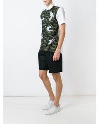 Chemise à manches courtes camouflage olive Comme Des Garcons SHIRT