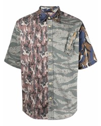 Chemise à manches courtes camouflage olive Diesel