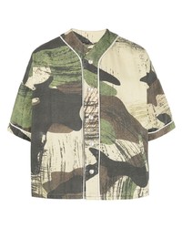 Chemise à manches courtes camouflage olive Domenico Formichetti