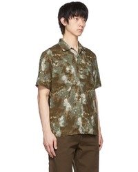 Chemise à manches courtes camouflage olive Clot
