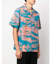 Chemise à manches courtes camouflage turquoise Maharishi