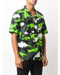 Chemise à manches courtes camouflage vert foncé Valentino