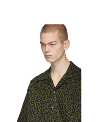 Chemise à manches courtes camouflage vert foncé Marni