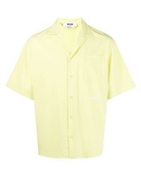 Chemise à manches courtes chartreuse MSGM