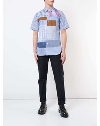 Chemise à manches courtes écossaise bleu clair Junya Watanabe MAN