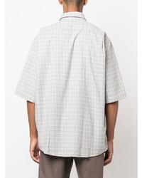 Chemise à manches courtes écossaise grise Acne Studios