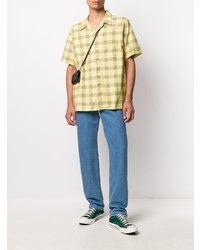 Chemise à manches courtes écossaise jaune PS Paul Smith