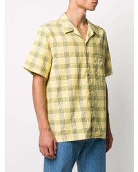 Chemise à manches courtes écossaise jaune PS Paul Smith