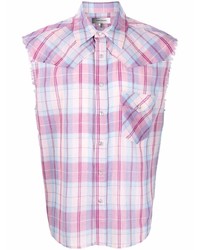 Chemise à manches courtes écossaise multicolore Isabel Marant