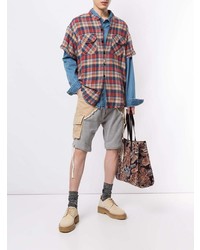 Chemise à manches courtes écossaise multicolore Greg Lauren