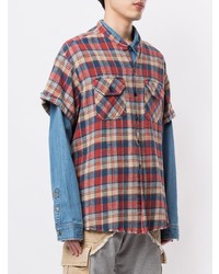 Chemise à manches courtes écossaise multicolore Greg Lauren