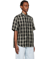 Chemise à manches courtes écossaise noire F-LAGSTUF-F