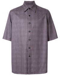 Chemise à manches courtes écossaise violette