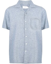 Chemise à manches courtes en chambray bleu clair Onia